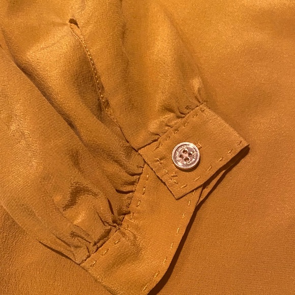 “Goldenrod” color silk Tory Burch Jayden blouse - Picture 5 of 6